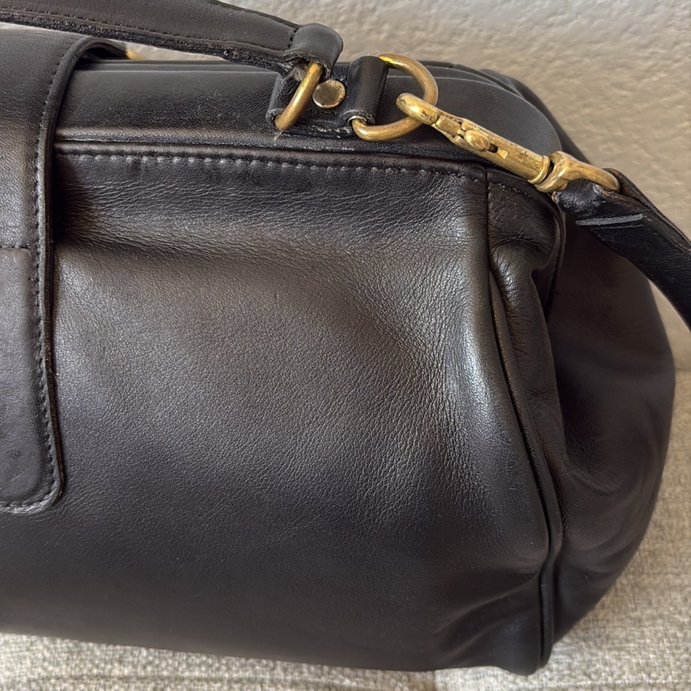 ❌ SOLD❌. Vintage Coach Leather  Hudson Doctor Bag rare BLK - Picture 4 of 13